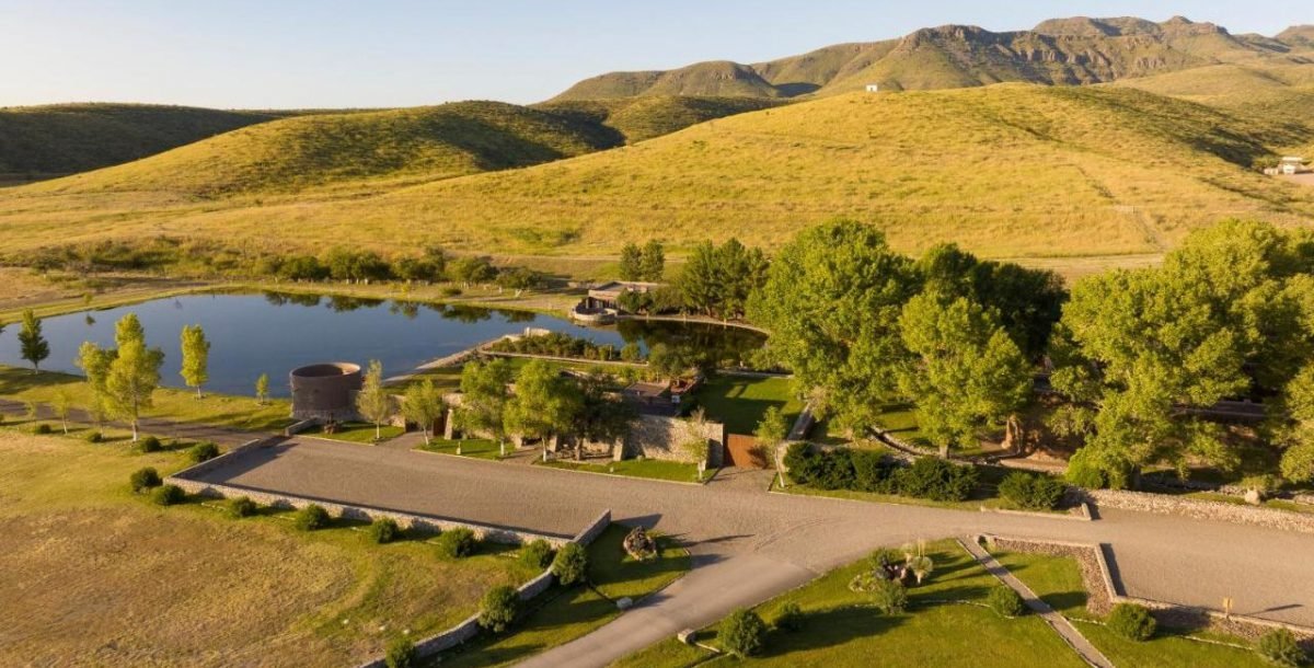 Cibolo Creek Ranch, Sky, Plant, Property, Mountain, Water, Green, Natural landscape, Land lot, Highland, Body of water