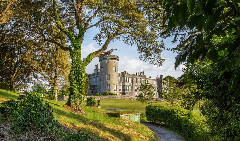 Irish Manor House, Plant, Sky, Building, Property, Window, Natural landscape, Tree, Vegetation